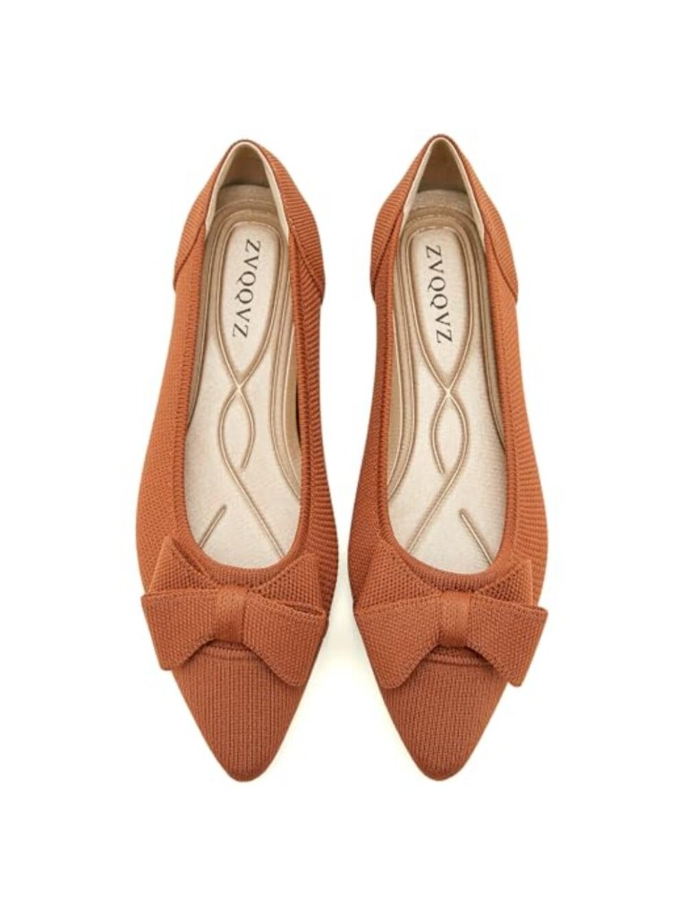 Women's Knit Mesh Ballet Flats Pointed Toe Bow Knot Washable Comfortable